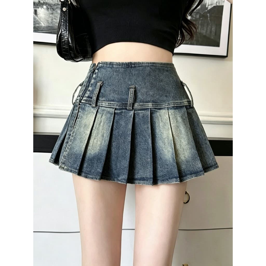 Design sentido Denim saia feminina 2026 verão novo estilo americano puro desejo estilo quente menina cintura alta Hip en