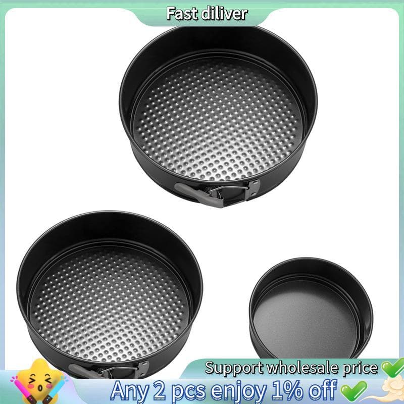 3 Pçs Bakeware Bolo Moldes Assadeiras Cozinha Redonda Assadeira De Carbono Pesado Antiaderente Bandeja Base Removível
