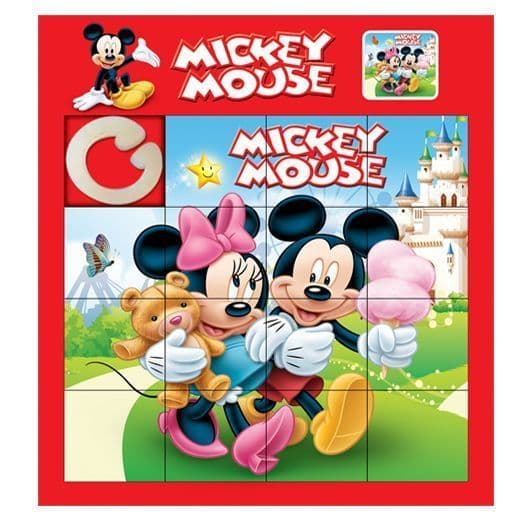 Quebra-cabeça Mickey Minnie Ultraman latindo equipe Huarongdao quebra-cabeça deslizante 16 grade crianças dos desenhos a