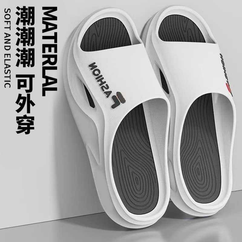 2026 novo estilo chinelos masculinos na moda exterior usar desodorante antiderrapante de sola grossa pisando em Shi