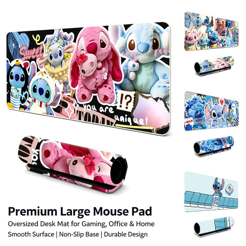 Tapete De Rato Estendido Grande Lilo & Stitch , Mesa Antiderrapante À Prova D'água Para Jogos De Laptop De Estudante De