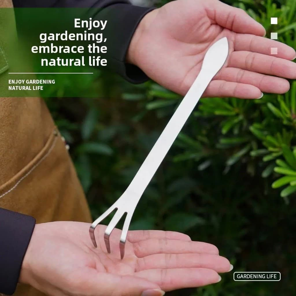 Ferramentas Multifuncionais para Jardim Doméstico, Pá de Mão Pequena de Aço Inoxidável para Flores, Vegetais e Afrouxame