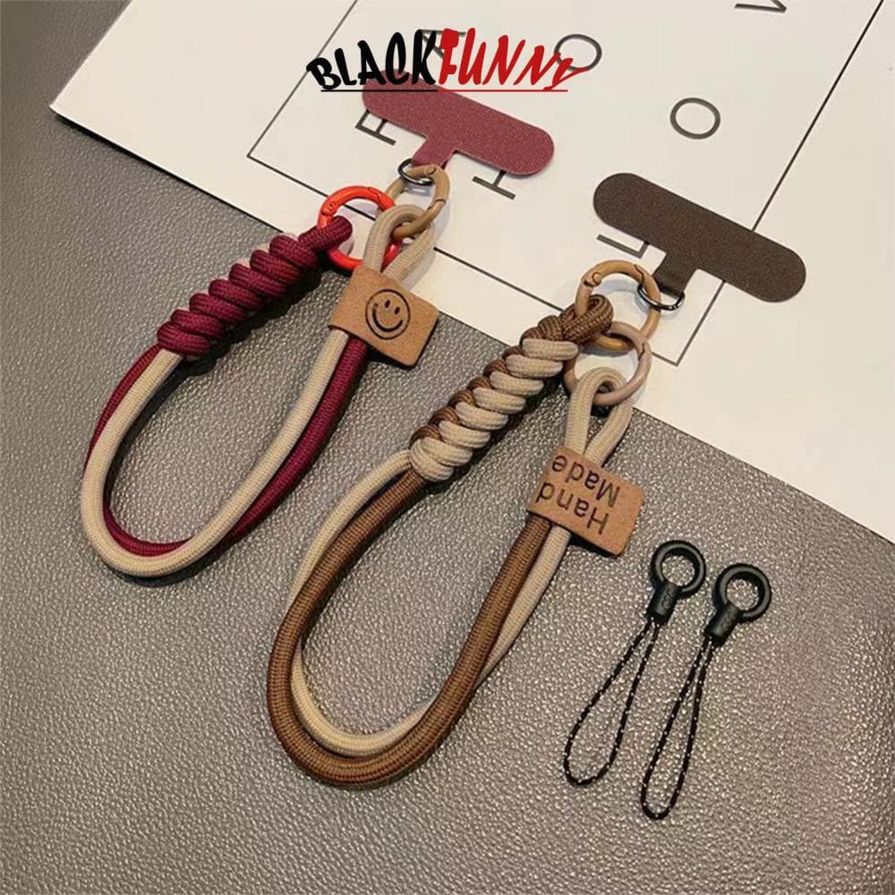 BLACKFUNNY Colisão Cor Tecido Caso De Telefone Universal Pendurado Corda Curto Pingente Portátil Anti Queda Versátil Pul