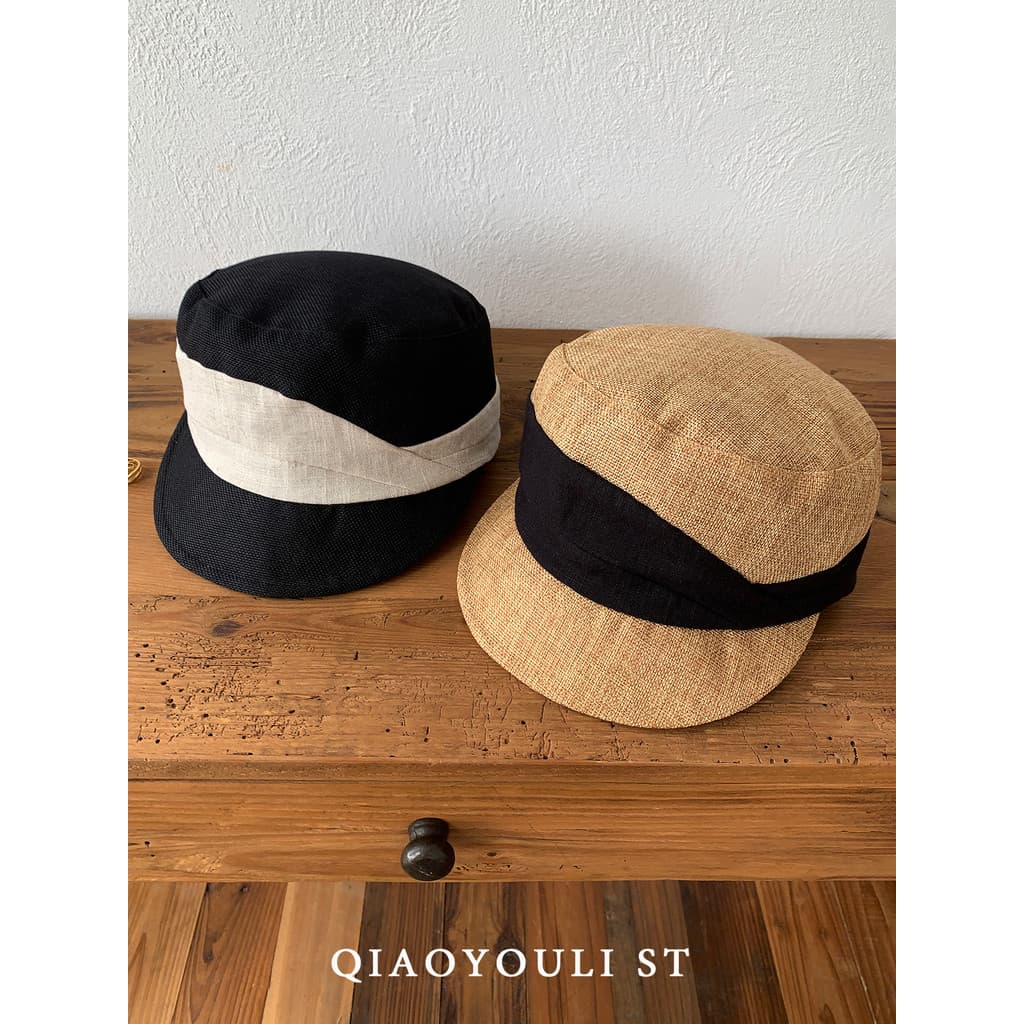 Retro ajuste de acento estilo dinheiro antigo ~ minimalista High-End chapéu equestre feminino primavera verão All-Match