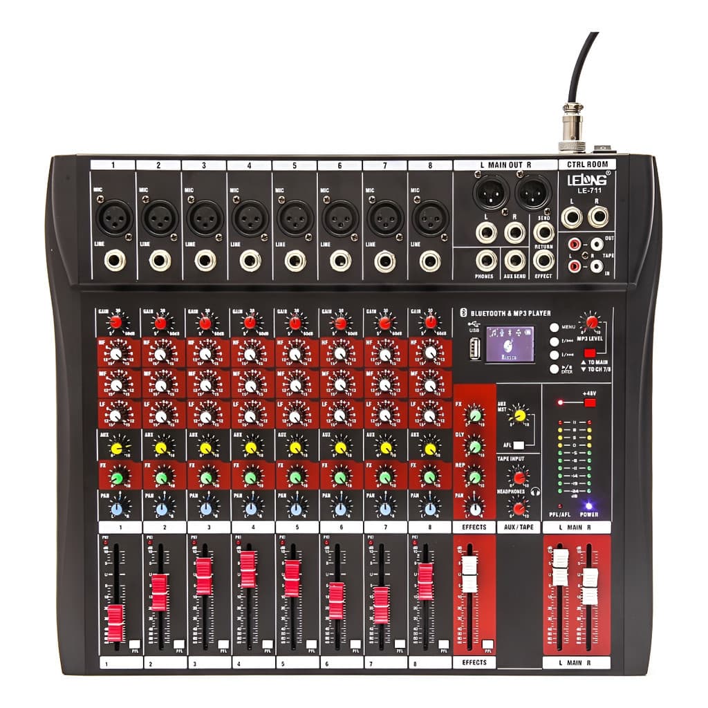 Mesa De Som Asawaka 8 Canais Usb Bluetooth Mixer