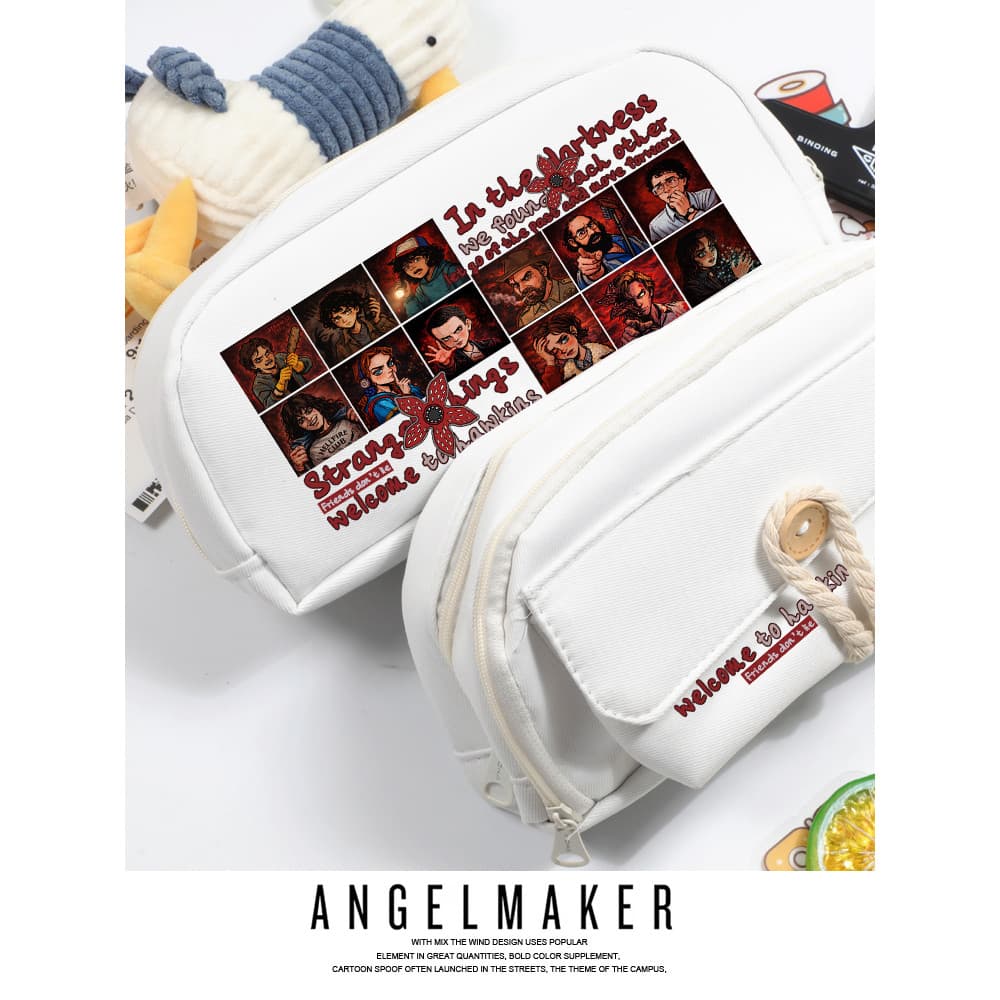 StrangerThings StrangerThings Mercadoria de Drama americano Grão Fan Presente Estojo de lápis Bolsa de papelaria Armazen