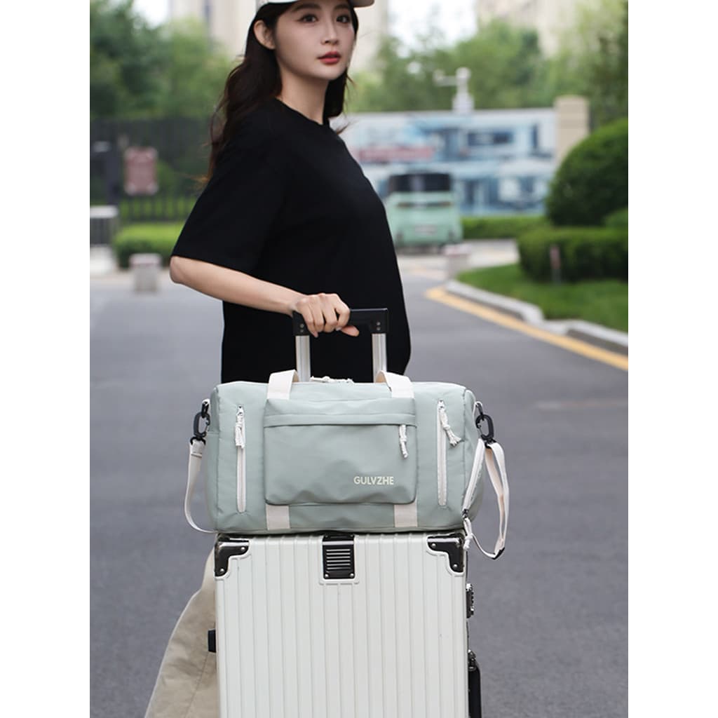 Bolsa de viagem de curta distância, grande capacidade, feminina, Yoga, esportes, academia, pode cobrir, carrinho, bolsa
