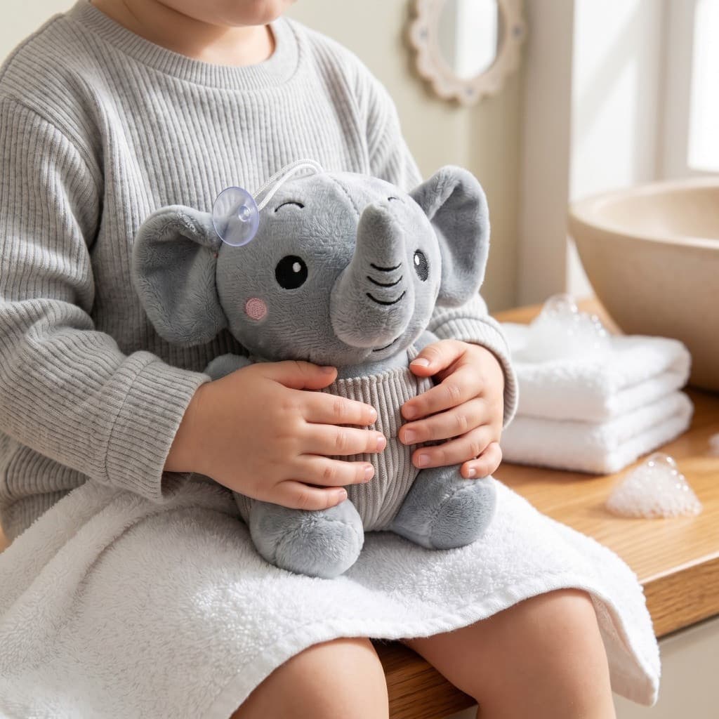 Elefante De Pelúcia 17cm Para Nicho Decorativo Chá De Bebe Masculino Feminino Pequeno Macio Enxoval