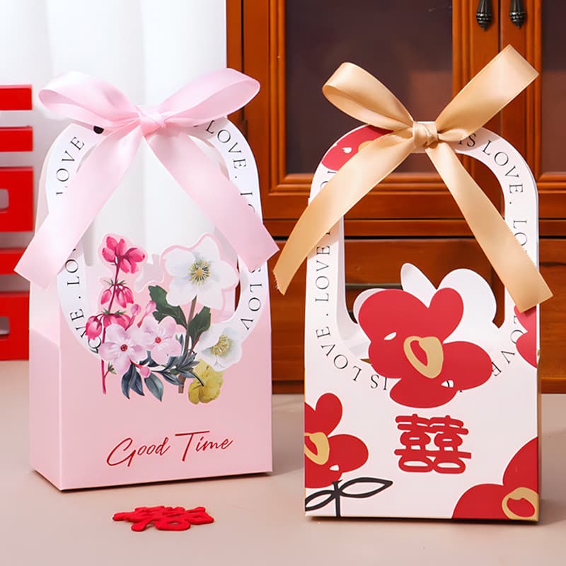 Novo estilo chinês portátil casamento dama de honra retorno presente caixa de doces High-End caixa de doces saco de doce