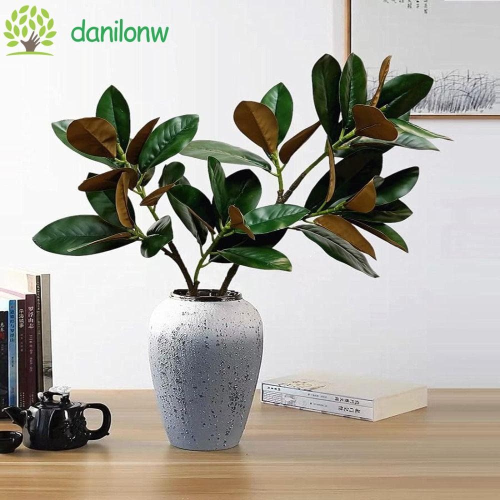 DANILO Simulado Ramo De Árvore De Magnólia , 2 Garfos Grande Planta Artificial , Plantas Artificiais Artesanais