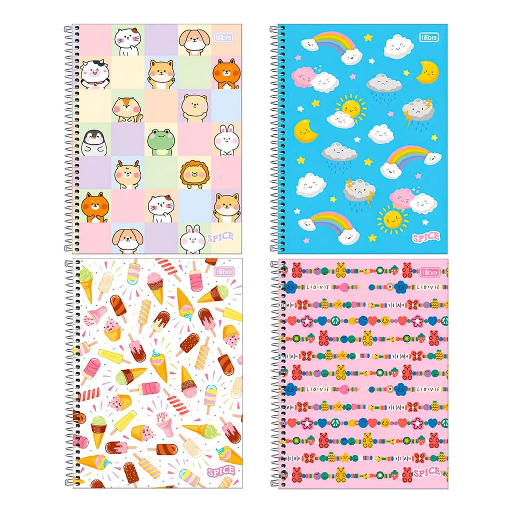 Caderno Universitario Espiral 80f Tilibra Spice Sortido