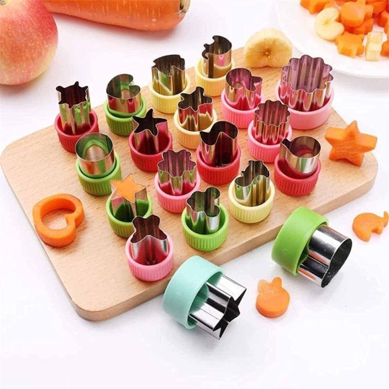 20 Peças Cortador De Frutas Vegetais Em Forma De Animal Flor-Molde De Cozimento De Biscoitos Para Crianças Utensílios De