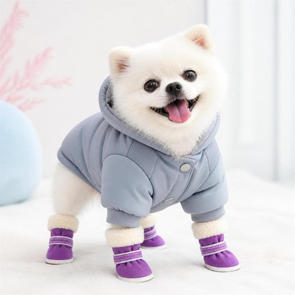 4 Unidades De Sapatos Para Cães De Inverno , Quentes E Espessos Animais De Estimação , Botas De Neve Antiderrapant