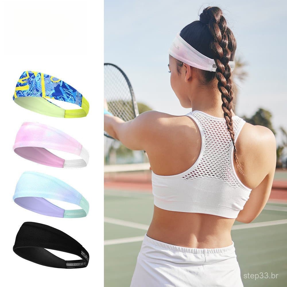WRELS Ampla Respirável Esportes Bandana Sweatband Faixa De Cabelo Gravata Para Treino Yoga Ginásio Fitness Correndo Cicl