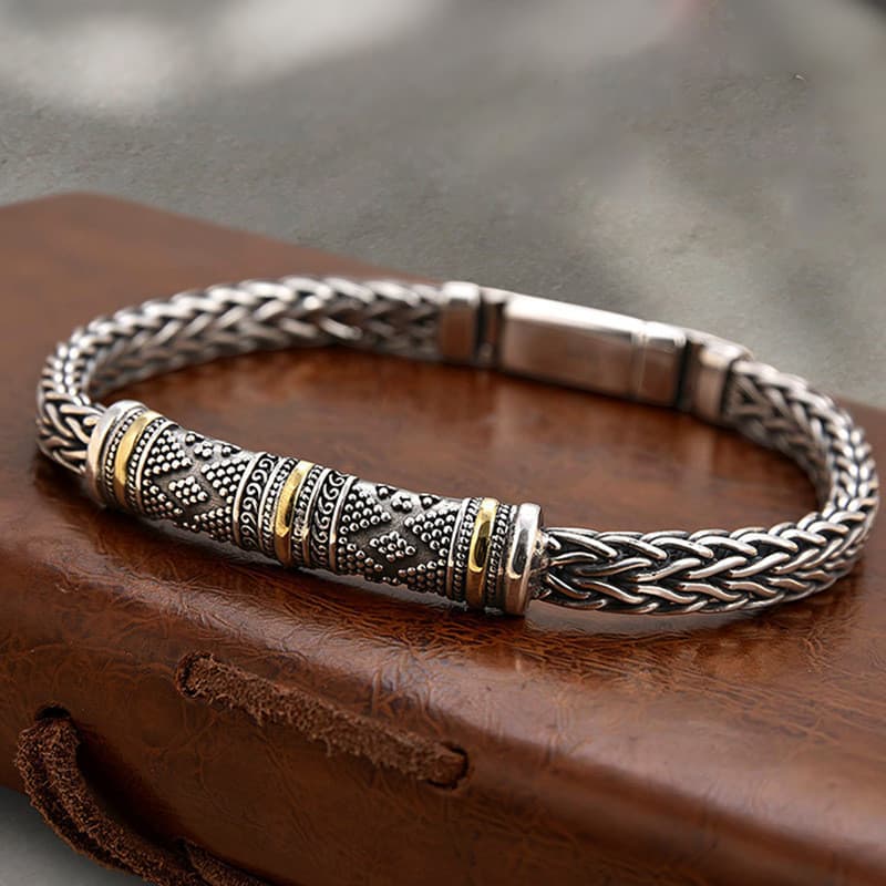 Pulseira masculina vintage criativa e personalizada, de alta qualidade, presente exclusivo para casais, feita à mão com