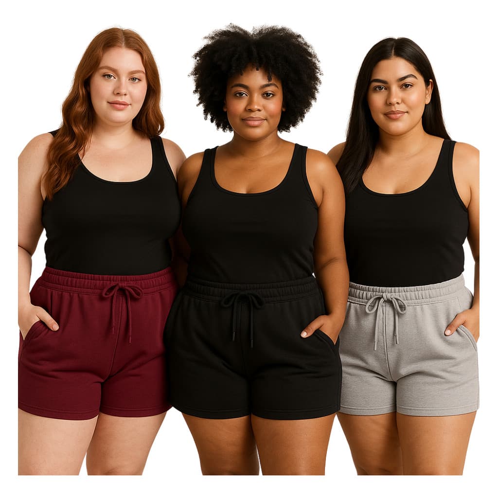 Kit 3 Shorts Feminino Moletinho Plus Size Moletom G Ao G3