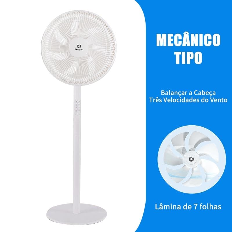 Ventilador Elétrico De Pé Circulação 45W 220V Com 3 Velocidades Silencioso Energy Efficient Para Quarto Escritório Verão
