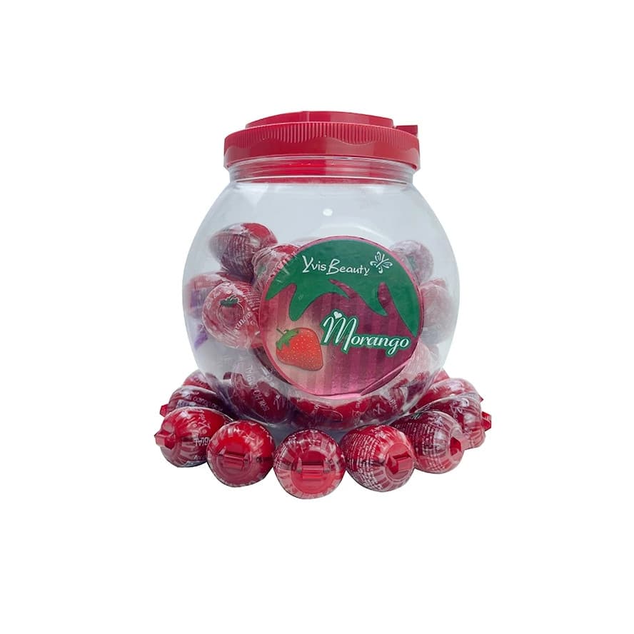 Kit 50 Unidades Brilho Labial Morango Yvis Beauty – Pote Hidratante e Brilhante