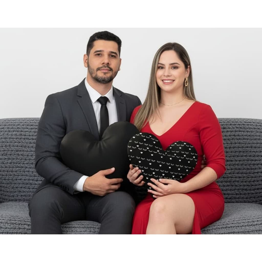 Kit 2 Almofadas de Coração – Decoração para Sala e Quarto Presente Amor