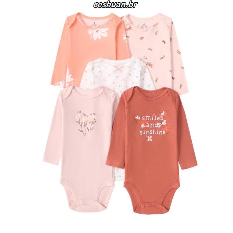 Angel carters baby baby /body de cinco peças de manga comprida para bebê menino