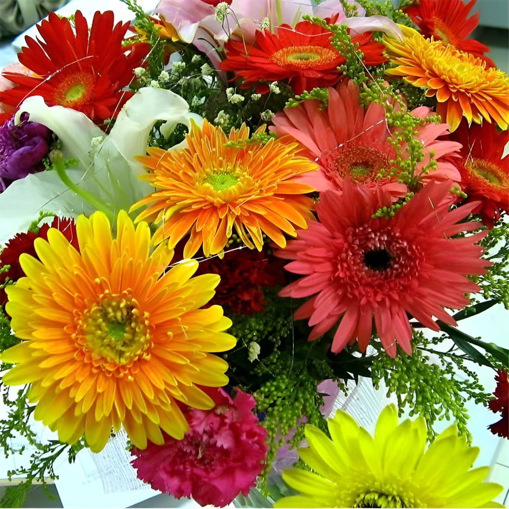 flores ornamentais 100 Sementes De Gerberas Compactas  Cores Vivas Para Vaso planta para vaso
