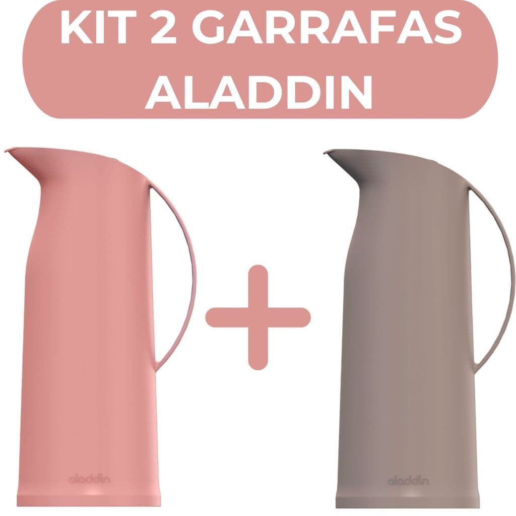 Kit 2 Garrafas Termicas Aladdin 750ML Original Garrafa de Cafe Cha Chimarrao Design Moderno Futura