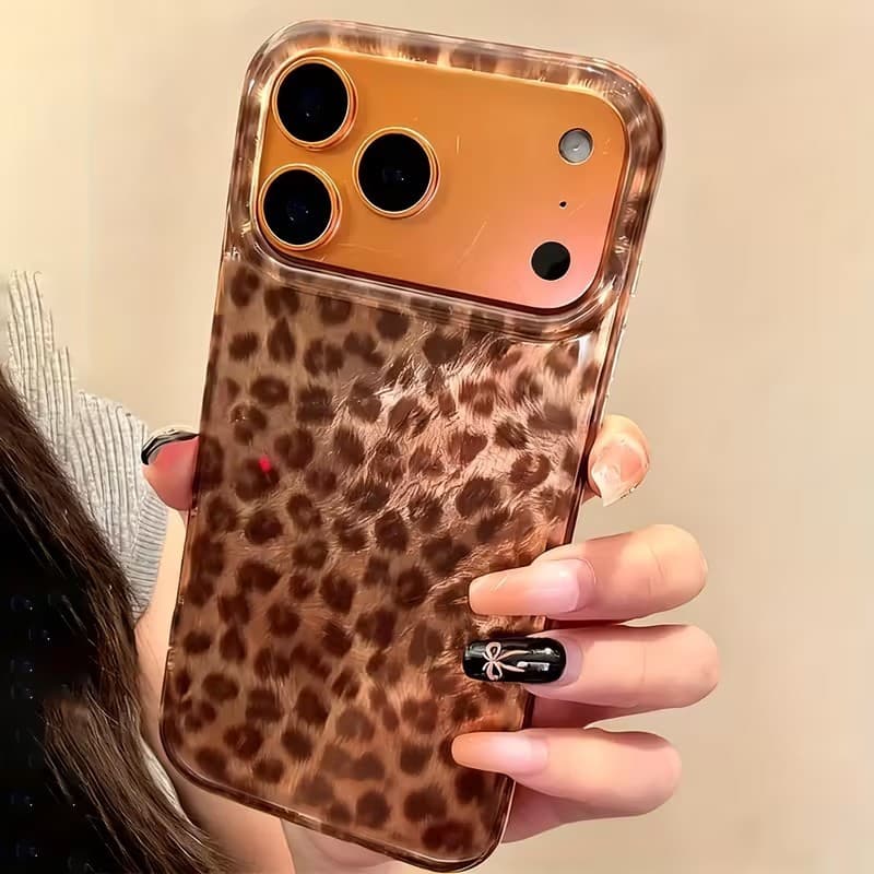 Moda Ouro Leopardo Caso De Telefone Para iPhone 17 16 15 14 Pro Max 16E 11 13 12 X XR XS 7 8 Plus SE2 Ar Capa