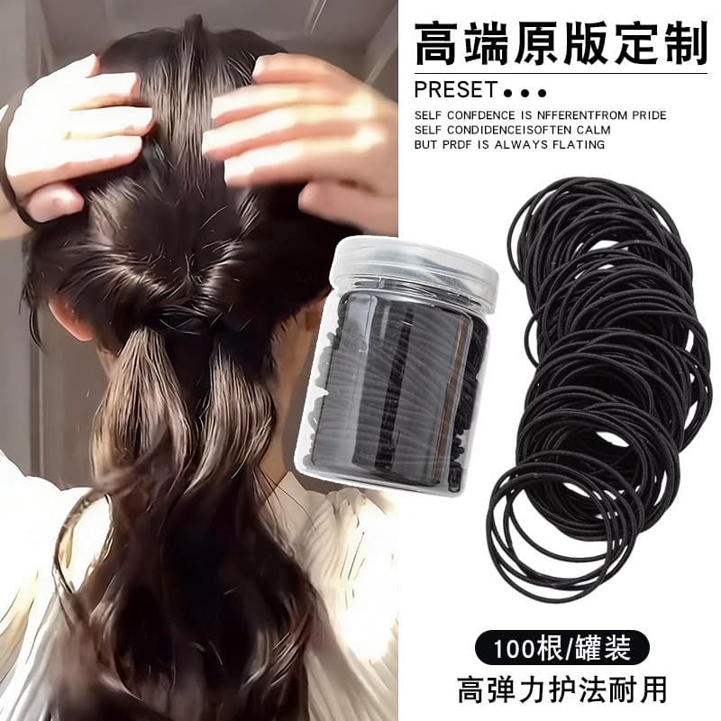 Faixa de borracha preta, laço de cabelo, laço de cabelo, feminino, adulto, meia gravata, cabelo, alta elasticidade, rabo