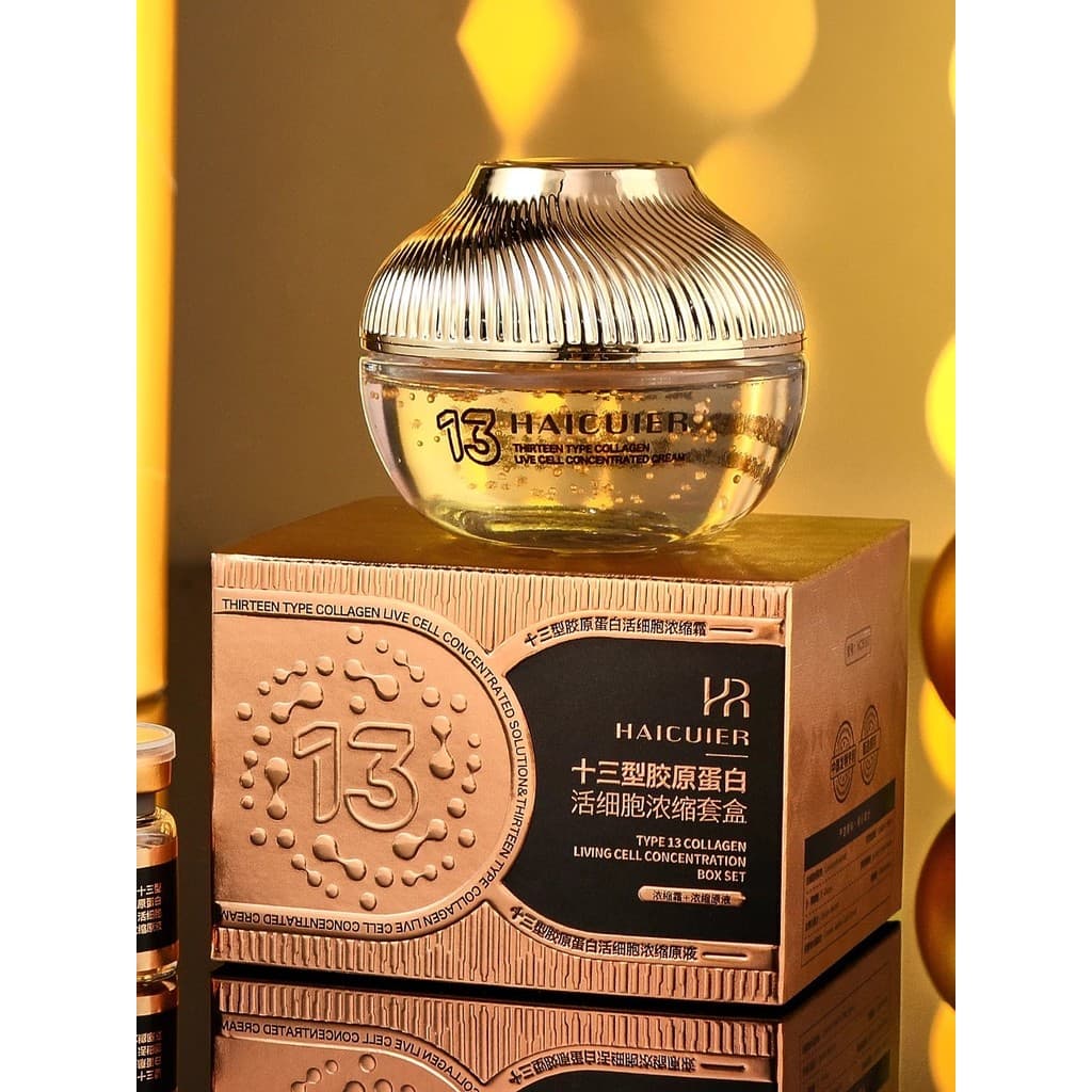 Haicuier Tipo 13 Conjunto Concentrado de Célula Viva de Colágeno Creme Concentrado + Creme Hidratante Líquido Concentrad