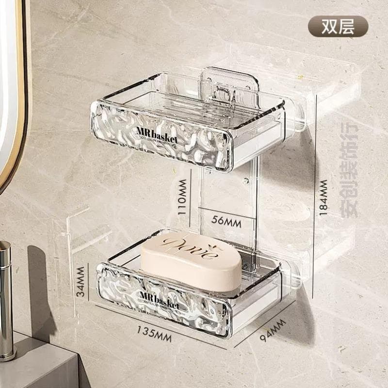 Caixa de sabão sem perfuração novo estilo dormitório superior forte caixa de armazenamento de parede lavatório superfíci