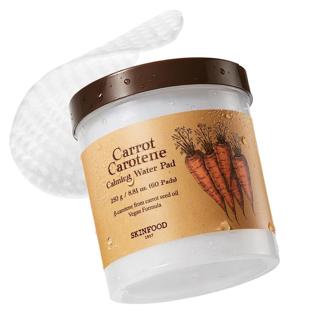 SKINFOOD Discos de Tônico de Caroteno de Cenoura, Hidratantes e Calmantes, Discos de Algodão para Pele Sensível, Cuidado