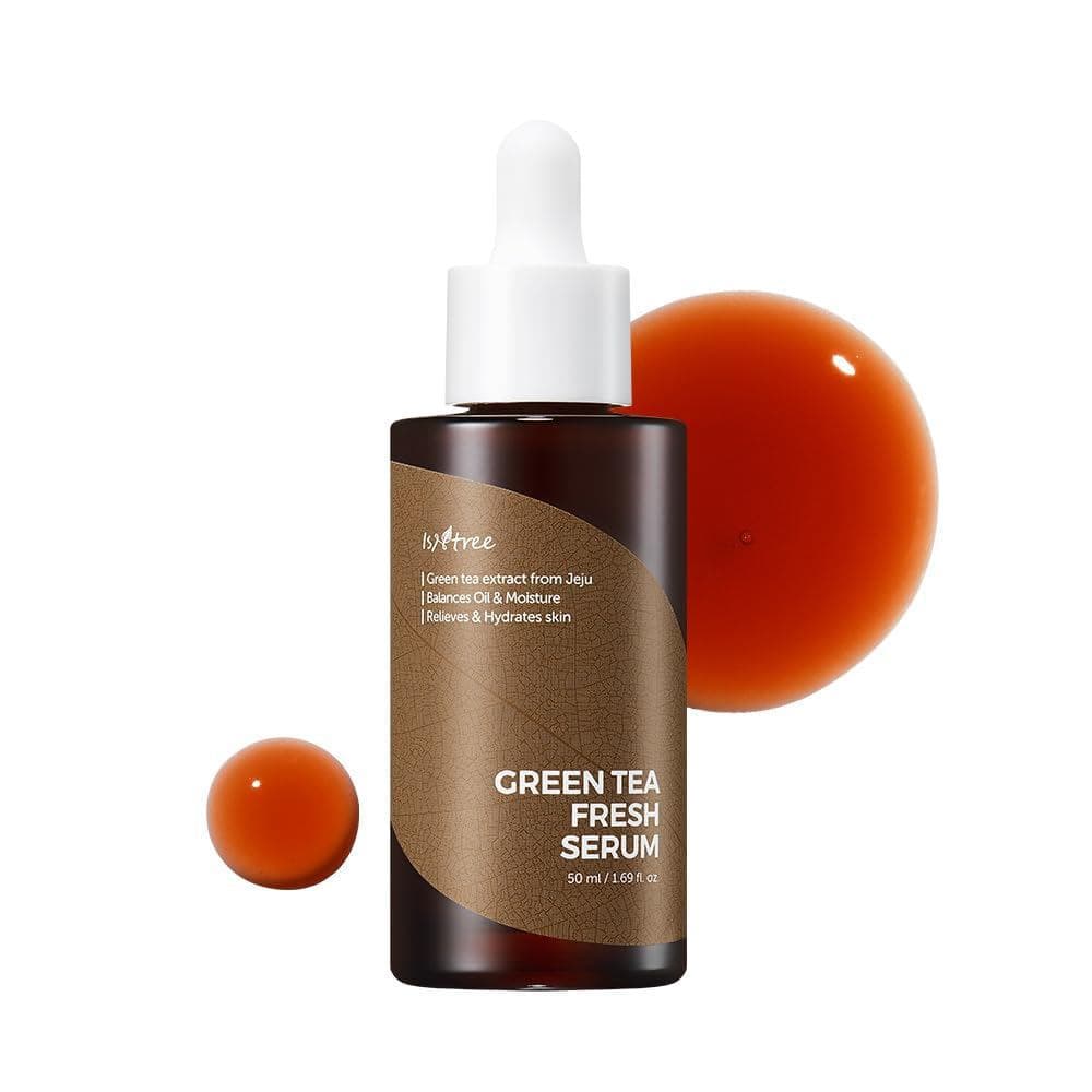 Essência Refrescante de Chá Verde ISNTREE 50ml, 1,7 Onça Fluida (aproximadamente 50ml) | Extrato de Chá Verde de Jeju |