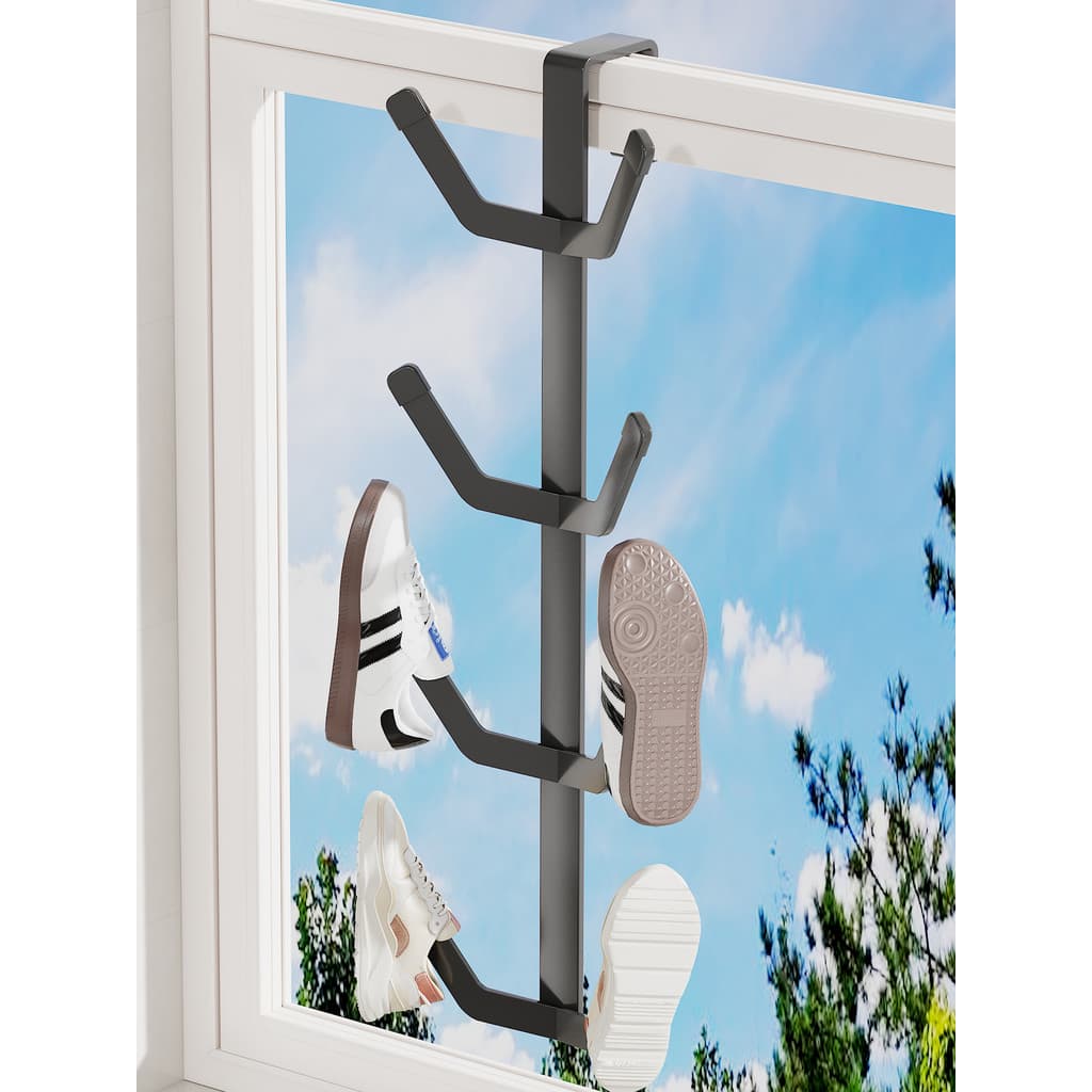 Rack de secagem de sapatos Varanda Peitoril de janela Pendurado Rack de secagem de sapatos Ferramenta útil de secagem de