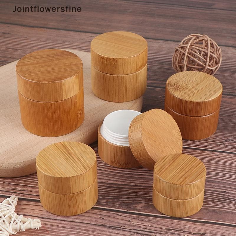 JTFF Garrafa De Bambu Creme Nail Art Máscara Vazio Recipiente Cosmético Caixa De Armazenamento FI