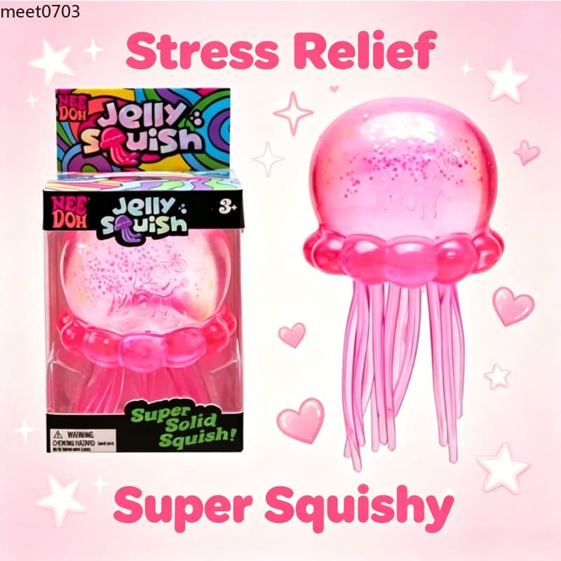 2026 Novas Tendências Nee Doh Jellyfish & Cube Squish Toy , Soft Jelly Squeeze Stress Relief Fidget Sensory NeeDoh Para
