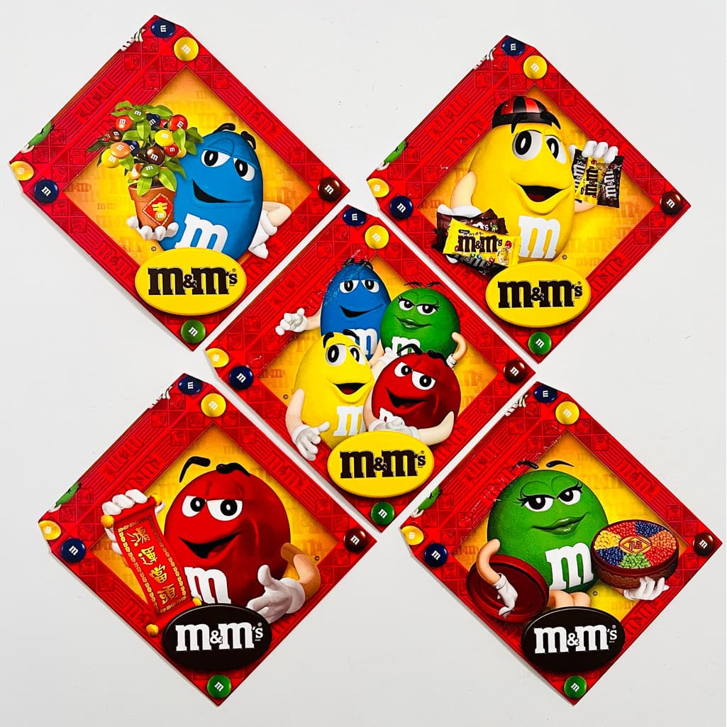 Early M & M's Chocolate M Feijão Feijão de Chocolate de Chocolate Lee Is Seal Coleção MM Feijão Envelopes Vermelh