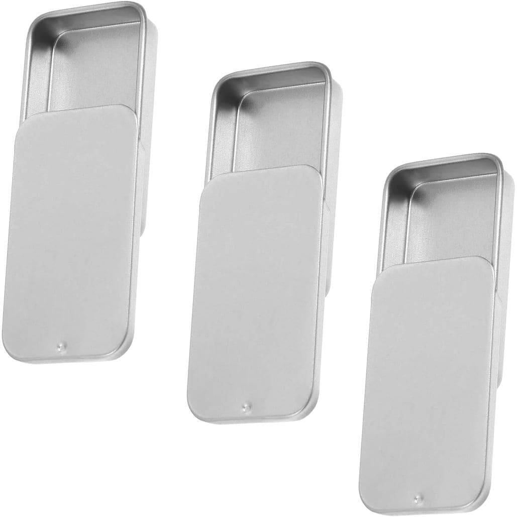 Caixa de Metal Mini JIYIN, 3 Peças de Recipientes com Tampa Deslizante, Latas Retangulares com Dobradiça para Joias, Art