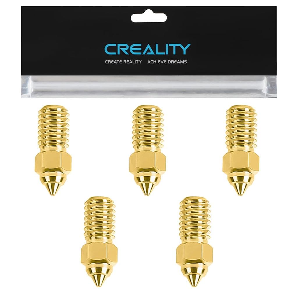 Bico Original Creality Ender 3 V3 SE, 0,4mm, 5 Peças, Bicos Extrusores M6 de Alta Velocidade, Bico de Latão Resistente a