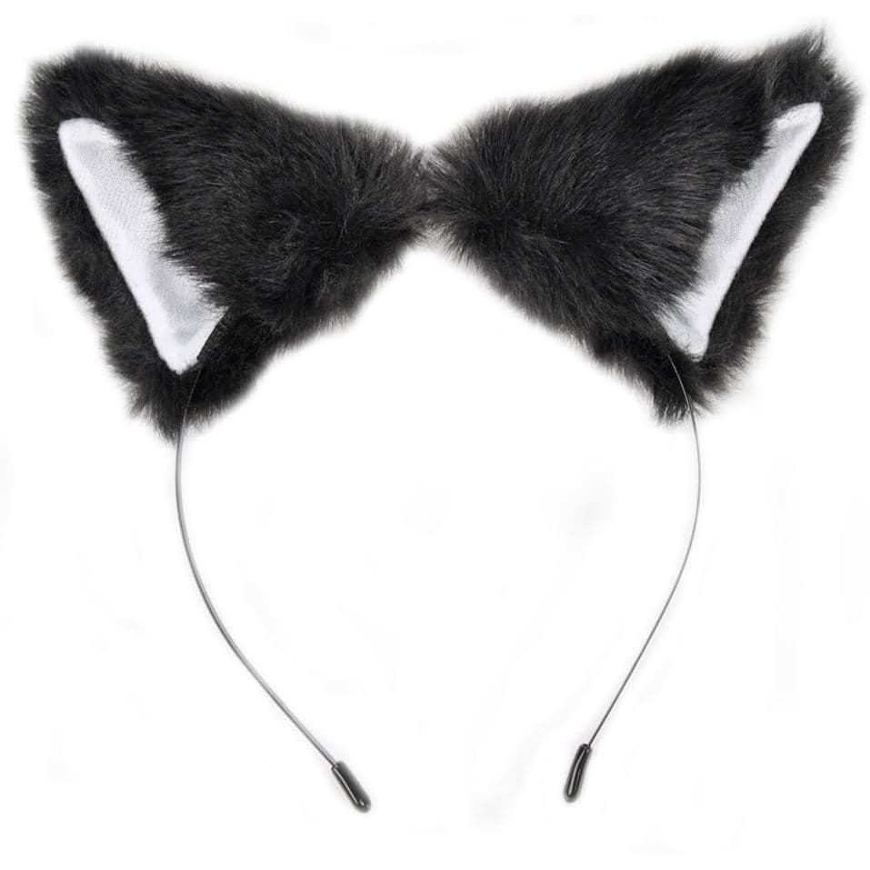 E-TING Tiara de Orelhas de Gato de Pelo Longo para Cosplay de Anime, Acessório de Cabelo para Fantasia de Festa de Hallo
