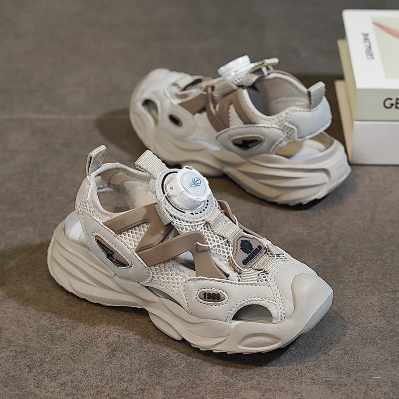 | slippers | ♦Meninas Baotou sandálias 2025 novo estilo verão crianças oco esportes Net sapatos grandes crianças sandáli