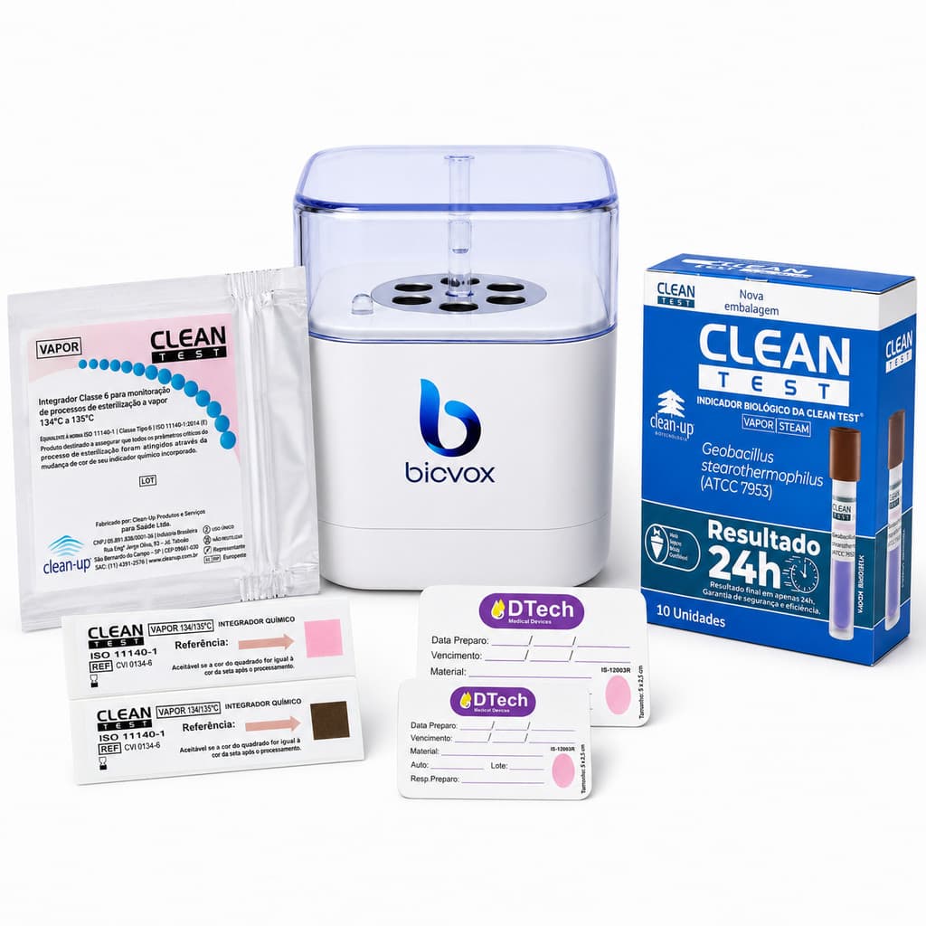Kit Mini Incubadora Biovox + Indicador Clean Up + Integrador Clean Up + Etiqueta