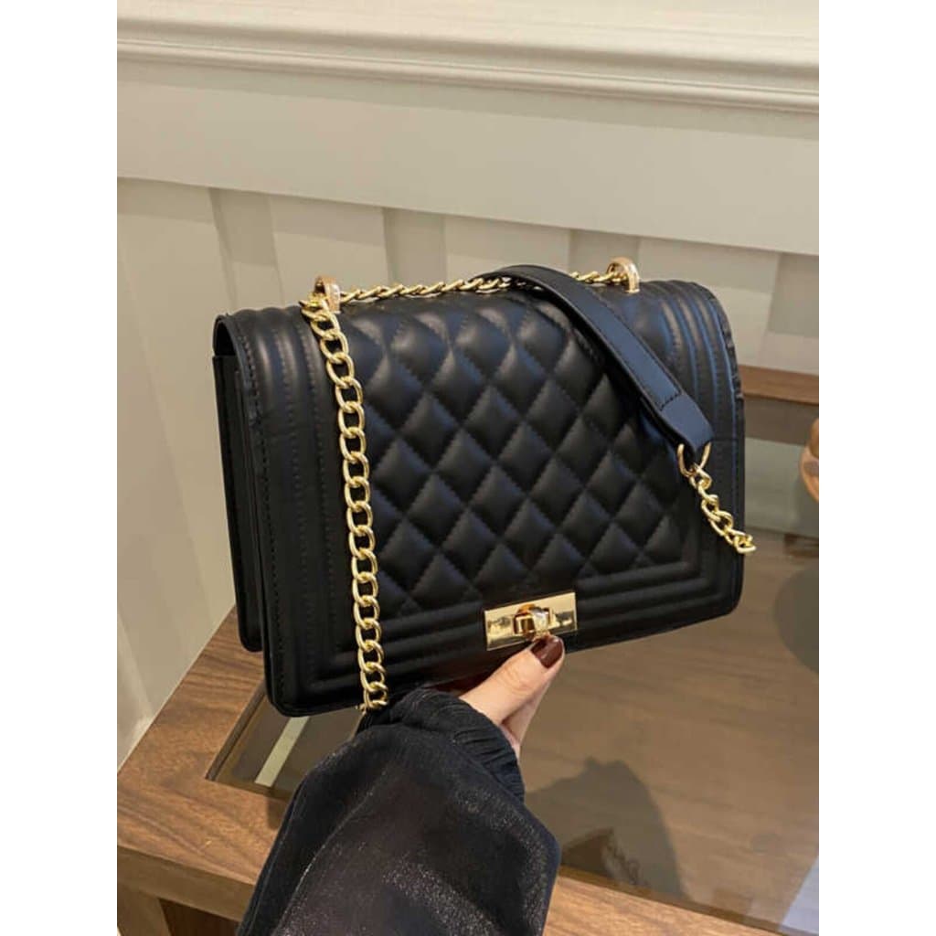 bolsa transversal feminino bolsa feminina Bolsa feminina nicho diamante textura bolsa de corrente preta