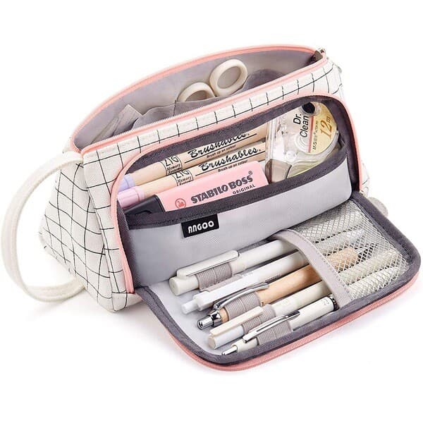 | 【pencil case】 | ♒Estojo de lona coreano simples estilo Retro literário bonito multifuncional influenciador caixa de pa