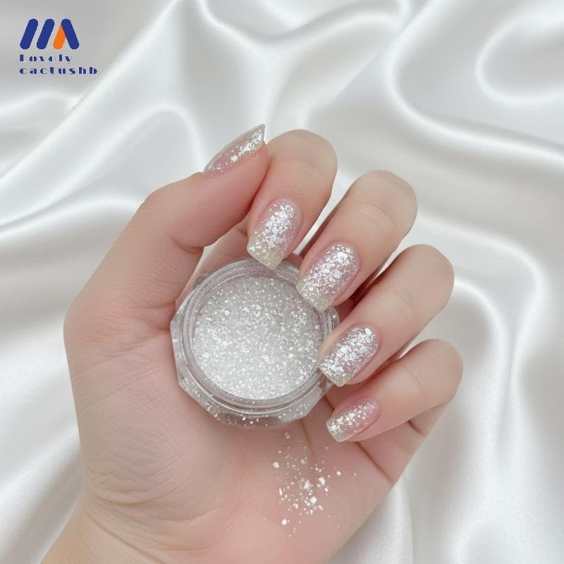 lovelycactushb Pó De Neve De Alta Qualidade Flocos De Unhas Ultrafinos Brilho Fino Opala Glitter Material Transparente P