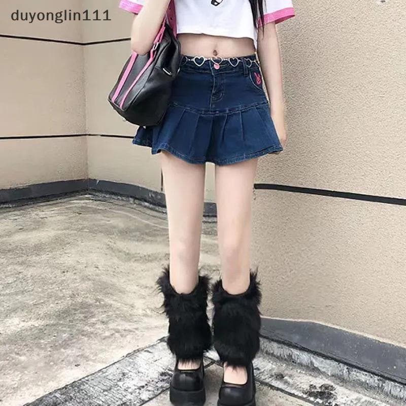 (duyonglin111) Novo Macio Branco Fofo Perna Mais Quente Feminino Meninas Inverno Pele Sintética Stoings Longo Sos Leggin