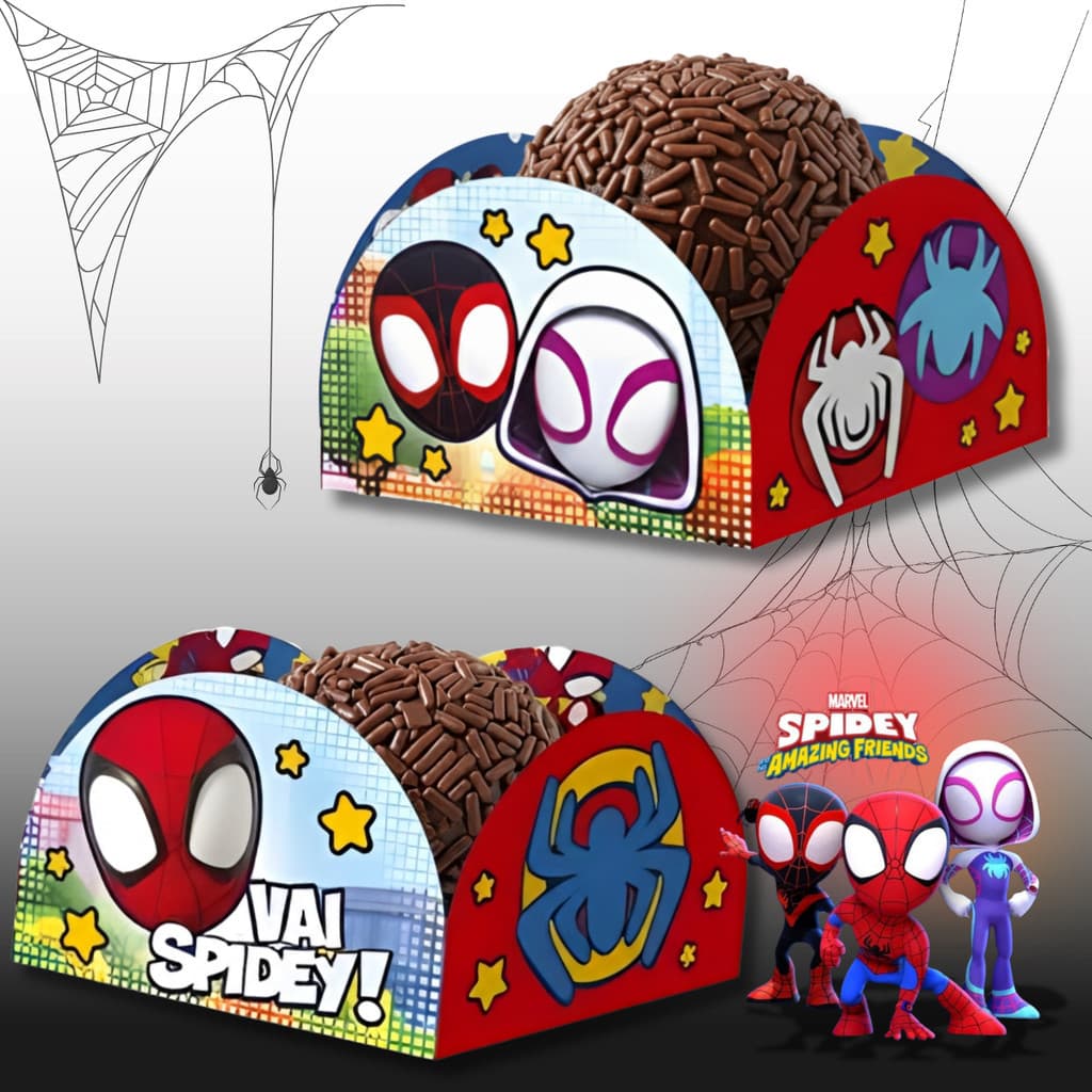 Forminhas Spidey Homem Aranha Criança Super Heróis Baby Decoração Festa Infantil 50 a 250 Unidades