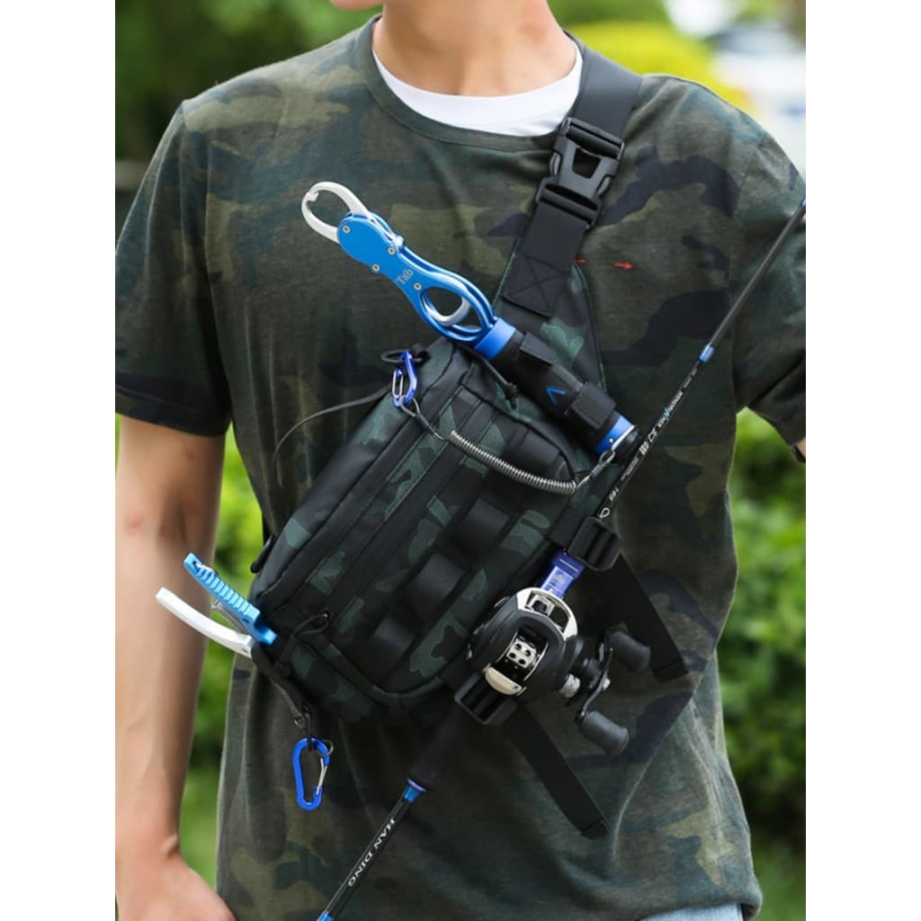 Saco de pesca dedicado saco do mensageiro dos homens viagem ao ar livre esportes cintura saco multifuncional à prova dwa