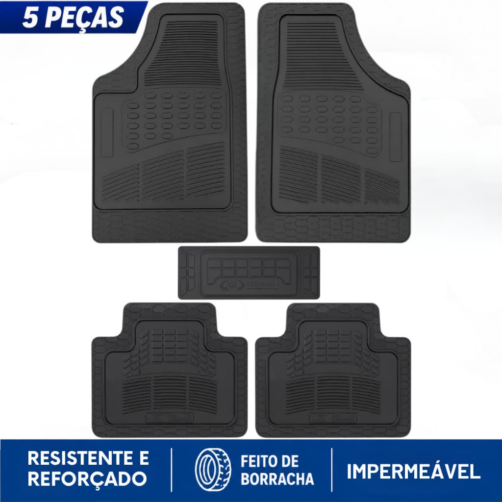 Jogo Tapete Automotivo GM Reforçado Borda Alta Onix Tracker S10 Spin Cruze Montana Prisma Corsa
