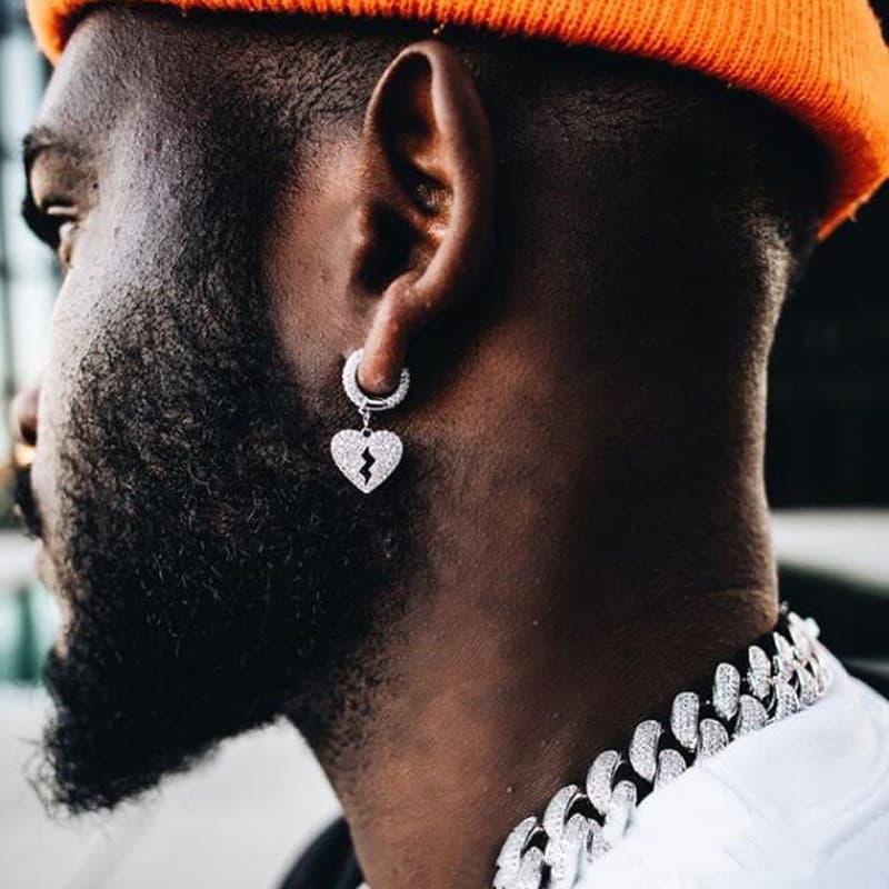 Novos Brincos Hip Hop Micro-Encrustados Com De Zircônio Diamantado Masculino Estilo