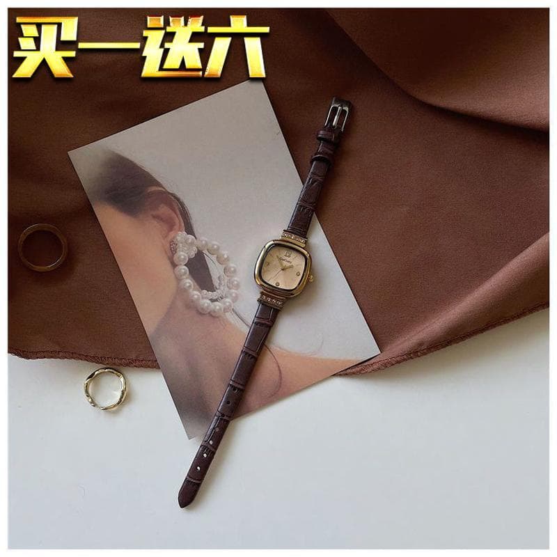 relogio feminino pequeno relogio feminino pequeno delicado Relógio estilo feminino ins estilo nicho luz luxo Retro marro
